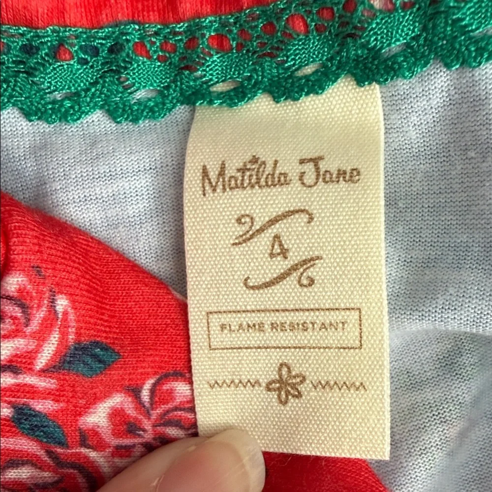 Matilda Jane Blue and Red Floral Pajama Set - Picture 2 of 2